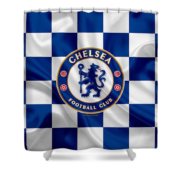 Chelsea Repeat Crest Curtains Football Sports Home Decor 137cm 